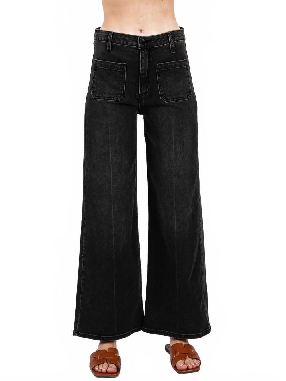 NEW LETTER TO JULIET sailor front pocket jeans in washed black